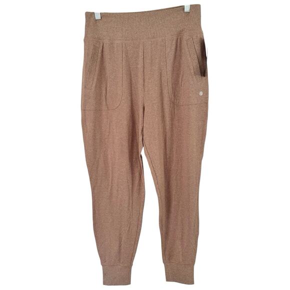 NWT Bally Total Fitness Dry Wik Deep Taupe High Rise Jogger Pants Womens Medium - Picture 1 of 7